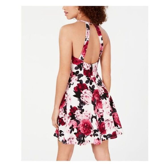 Speechless Fit & Flair Flowered Halter Dress Juniors size 3 NWT - Picture 3 of 8